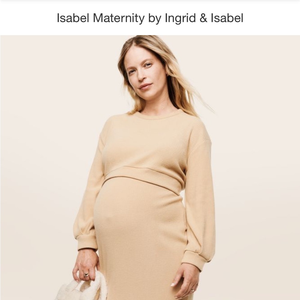 NWOT Isabel Maternity by Ingrid & Isabel soft long crop midi skirt set size s